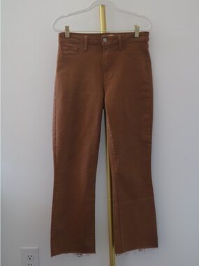 L’AGENCE Kendra High Rise Flare Cropped Jean in Java Coated Size 29